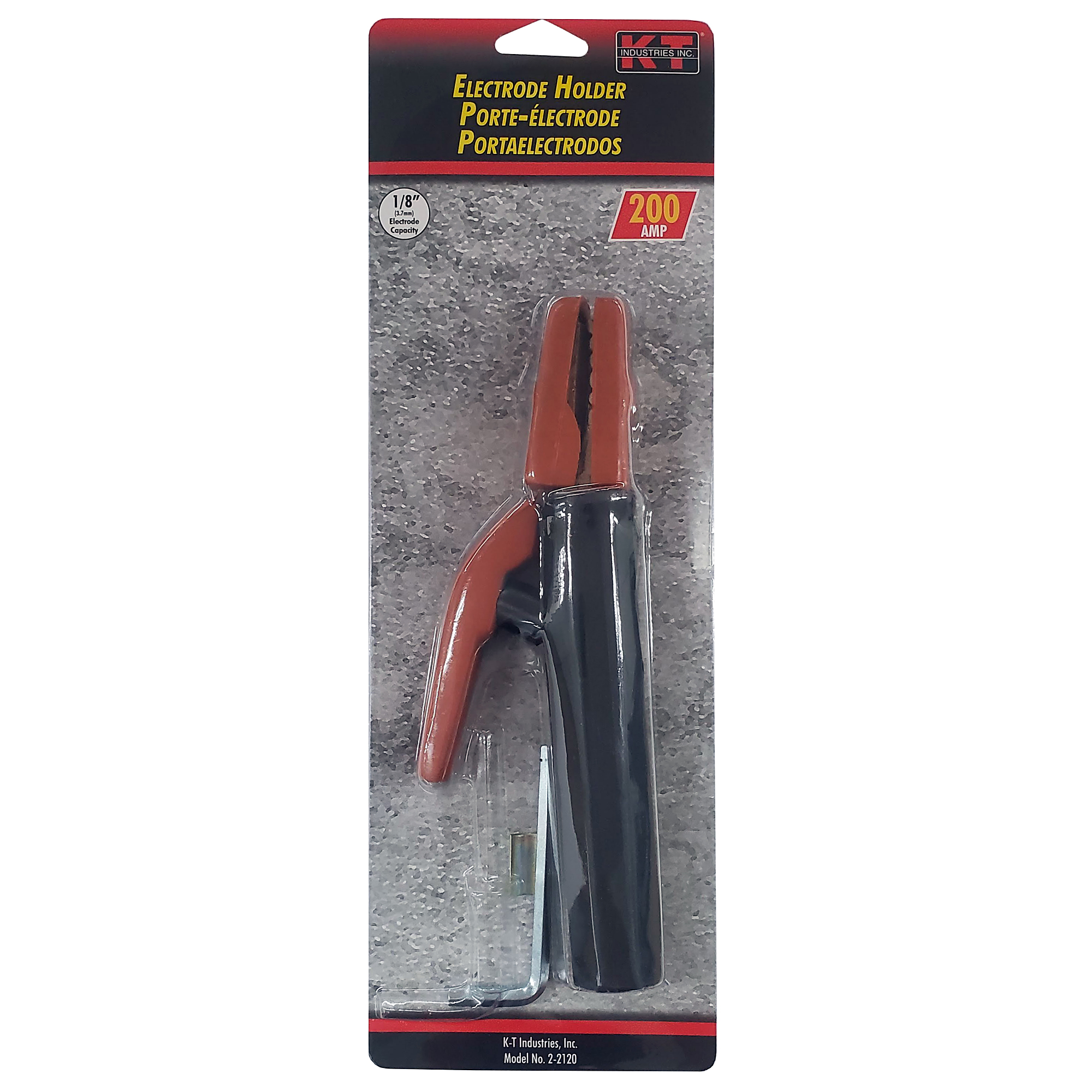 K-T Industries Electrode Holder — 200 Amps, 1/8in. Capacity, Fiberglass Insulators, Model# 2-2120
